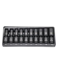 AST78344M image(0) - Astro Pneumatic 3/8 Inch Drive Mid-Length Pinless Universal Impact Sockets - Metric - 10 Piece