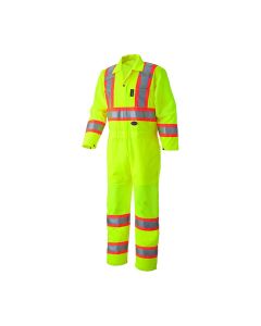 SRWV1070160U-S image(0) - Pioneer Coverall - Hi-Viz - Traffic Safety - Color:  Hi-Viz Yellow/Green  - Size: S