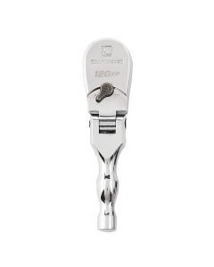 GearWrench 3/8 Inch Drive 120XP Full Polish Chrome Stubby Flex Head Teardrop Ratchet
