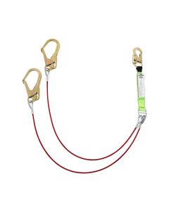 SRWV8108426 image(0) - PeakWorks Shock Absorbing Lanyards - Tear Pack 1/4" PVC Coated Cable -  Double Leg - Weight Capacity 130 to 310 Lbs - 6'