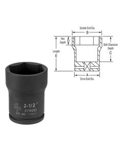 GRE3788D image(0) - Grey Pneumatic 3/4" Drive x 2-3/4" Deep Truck Pinion Locknut  Socket