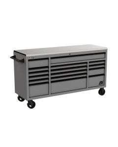 HOMGR04072164 image(0) - Homak Manufacturing 72 Inch RS Pro Roller Cabinet Stainless Steel Top -Battleship Gray