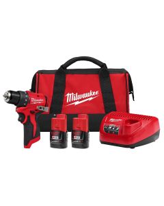 Milwaukee Tool M12 Subcompact Brushless 3/8 Inch Drill/Driver Kit