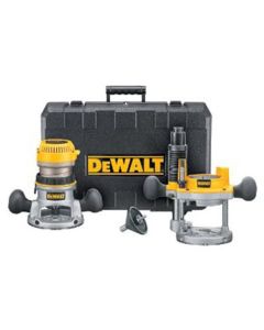 DWTDW616PK image(0) - DeWalt 1-3/4 HP (Maximum Motor HP) Fixed Base / Plunge Router Combo Kit
