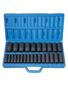 GRE1326MD image(0) - Grey Pneumatic 1/2" Drive 26 Piece Deep Length Metric Master Set