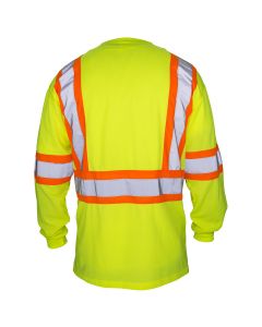 SAS Safety Class-2 Long Sleeve Reflective Yellow T-Shirt, XXL