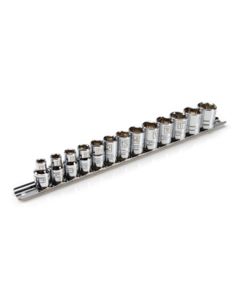 JSP78528 image(0) - J S Products (steelman) 13-Piece 3/8-Inch Drive Shallow Depth 6-Point Metric Chrome Socket Set