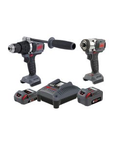 IRTIQV20-2DW image(0) - Ingersoll Rand 20V Cordless Combo Tool Kit, D5241 1/2 Inch Hammer Drill, W3111 1/4 Inch Impact Driver