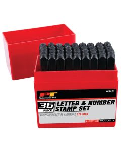 WLMW5421 image(1) - Wilmar Corp. / Performance Tool 1/8" Steel Letter/Number Stamp Set