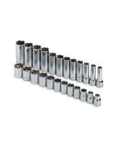 SKT89024 image(0) - S K Hand Tools SOCKET SET EX.LONG 3/8IN. DRIVE 24PC MET DEEP 6PT