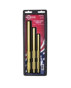 MAY67002 image(0) - Mayhew 3-PC BRASS DRIFT PUNCH SET