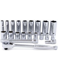 TIT68001 image(0) - TITAN 21-PC 3/8" DR FRACTIONAL SOCKE