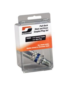 DYB76005 image(0) - Dynabrade Pull-back Steel and Brass Coupler/Plug Set