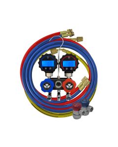 MSC84472 image(1) - Mastercool Black Series Mini-Fold R134a Compact 2-Way Aluminum Manifold