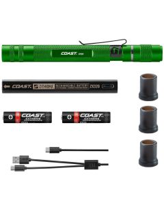 COS21519 image(1) - COAST HP3R 500 Lumen Rechargeable Penlight with Twist Focus - Green