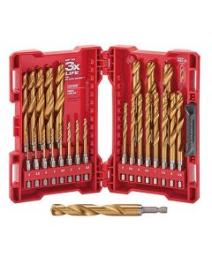 MLW48-89-4861 image(0) - Milwaukee Tool SHOCKWAVE Impact Duty RED HELIX Titanium Metric Drill Bit Set ‐ 25PC