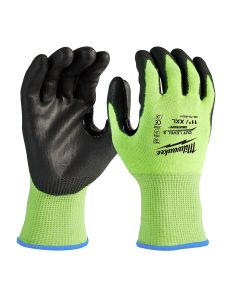 Milwaukee Tool 12 Pk Hi-Vis Cut Lvl 2 Poly Dip-XXL