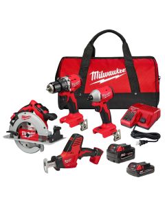 MLW3693-24CX image(0) - Milwaukee Tool M18 4-Tool Combo Kit
