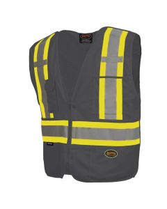 SRWV1021170U-2XL image(0) - Pioneer Zip-Up Snap Break Away Safety Vest  - Color:  Black  - Size: 2XL