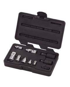 KDT81205 image(0) - GearWrench 10 Piece 1/4 Inch, 3/8 Inch & 1/2 Inch Drive Universal Joint and Adapter Set
