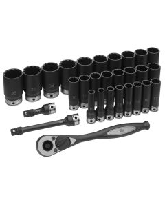 Grey Pneumatic 1/2" Dr. 29pc Metric Deep Duo-Socket Set - 12 Pt.