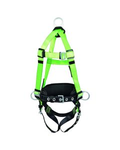 SRWV8255214 image(0) - PeakWorks Contractor Harness with Positioning Belt - Grommeted Leg Straps - 3D - Class AP - Size XL