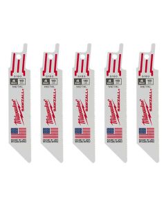 Milwaukee Tool 4" 18 TPI   SAWZALL Blades (5 Pk)