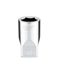 MLW45-34-9007 image(0) - Milwaukee Tool 1/4" Drive 3/8" SAE 6-Point Socket with FOUR FLAT Sides, Vanadium Steel, Chrome