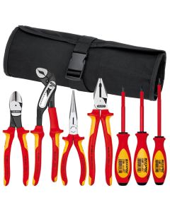 KNP9K989825US image(1) - KNIPEX 7-Piece Pliers/Screwdriver Tool Set in a Nylon Pou