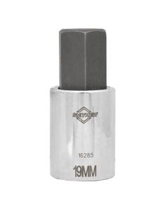 MAY16285 image(0) - Mayhew Mayhew 19 MM Metric Hex Short Insert Socket Bit, 1/2-Inch Drive