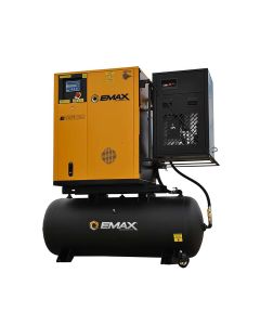 EMXERVK070003 image(0) - Emax Compressor Complete Rotary VFD Package 7.5hp 3PH 120 Gal Tank w/30CFM Air Dryer