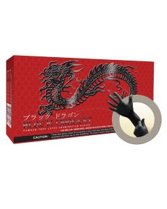 MFXBD1004PF-XL image(0) - Microflex BLACK DRAGON LATEX EXAM GLOVES XL
