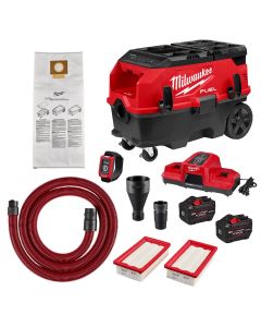 MLW0888-22HD image(0) - Milwaukee Tool M18 FUEL 9 Gallon Dual Battery Dust Extractor with PACKOUT Compatibility and VACLINK Kit