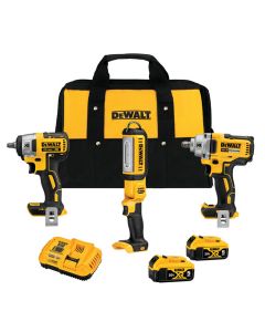 DWTDCK302P2 image(0) - DeWalt DEWALT 20v MAX 3 TOOL IMPACT WRENCH AND LIGHT KIT