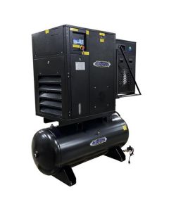 EMXERIK015003 image(0) - Emax Compressor 15HP 3PH Industrial Rotary Screw Compressor-120 Gal Tank Mount w/Air Dryer