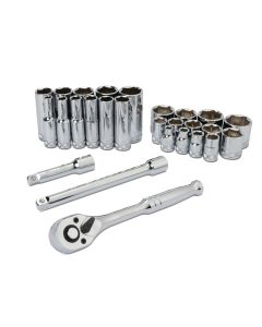 TIT68911 image(1) - Titan 27 pc. 3/8 in. Drive Mechanics SAE Socket Set