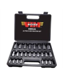 VIMHMS26 image(1) - VIM Tools Master Hex Drive Set, 26 Piece 13 Piece Metric - 2M Thru 19M, 13 Piece SAE - 3/32 Inch Thru 3/4