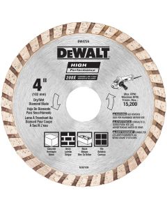 DWTDW4724 image(0) - DEWALT High Performance Diamond Cutting Disc Turbo Universal Concrete 100mm X 2.0mm X 22.23mm