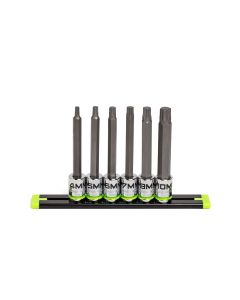 GETHBM6LS image(0) - Grip Edge Tools 6-PC 3/8'' Dr Long Metric RPT Hex Driver Set