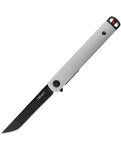 COS30860 image(0) - COAST LX502 1919 Founders Series Select Assisted Open Titanium Nitride Coated 9Cr18Mov Tanto Blade Stainless Steel Handle with Frame Lock Folding Pocket Knife - Silver