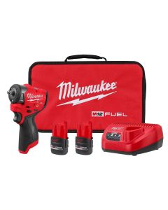 MLW3049-22 image(0) - Milwaukee Tool M12 FUEL 3/8 Inch Subcompact Impact Wrench 2 Battery Kit