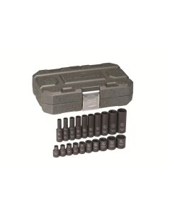 KDT84900 image(0) - GearWrench 20 Piece 1/4 Inch Drive 6 Point Standard & Deep Impact SAE Socket Set