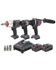 IRTIQV20-3D2WDXS image(2) - Ingersoll Rand 20V Cordless Combo Tool Kit, D3411 1/4 Inch Screwdriver, D5241 1/2 Inch Hammer Drill, W7153 DXS Impact