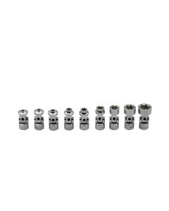 VIMUJETS400 image(0) - VIM Tools 9 PC. 1/4'' DR. STUBBY UNIVERSAL JOINT E-TORX SOCKET SET