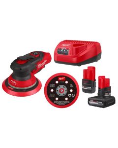 MLW2585-22CX image(0) - Milwaukee Tool M12 FUEL 3/16 Inch Orbit 6 Inch Lithium-Ion Brushless Cordless Random Orbital Sander Kit
