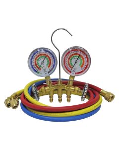 Mastercool R410a Brass Two way manifold set w/3 1/8in g
