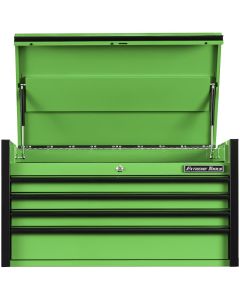 Extreme Tools DX Series 41in. W X 25in. D 4 Drawer Top Chest, 100 lbs Slides, Green with Black Drawer Pulls
