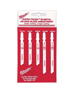 Milwaukee Tool (5-PK) OF T-SHANK METAL/WOOD CUTTING JIG SAW BLADE ASSORTMENT