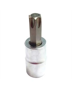 VIMPFS6T40 image(1) - VIM Tools T40 TORX, Gun Metal Gray Bit, Satin Chrome 3/8 Inch Square Drive Bit Holder