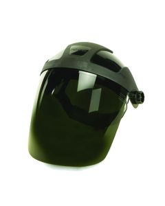 Sellstrom Face Shield - DP4 Series - 9" x 12.125" x 0.060" Window - Shade 5 IR - Universal Hard Hat Slot Adaptor Headgear